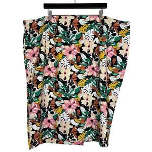 Lane Bryant Floral Print Stretch Skirt Knee Length Tropical Career Casual - 26